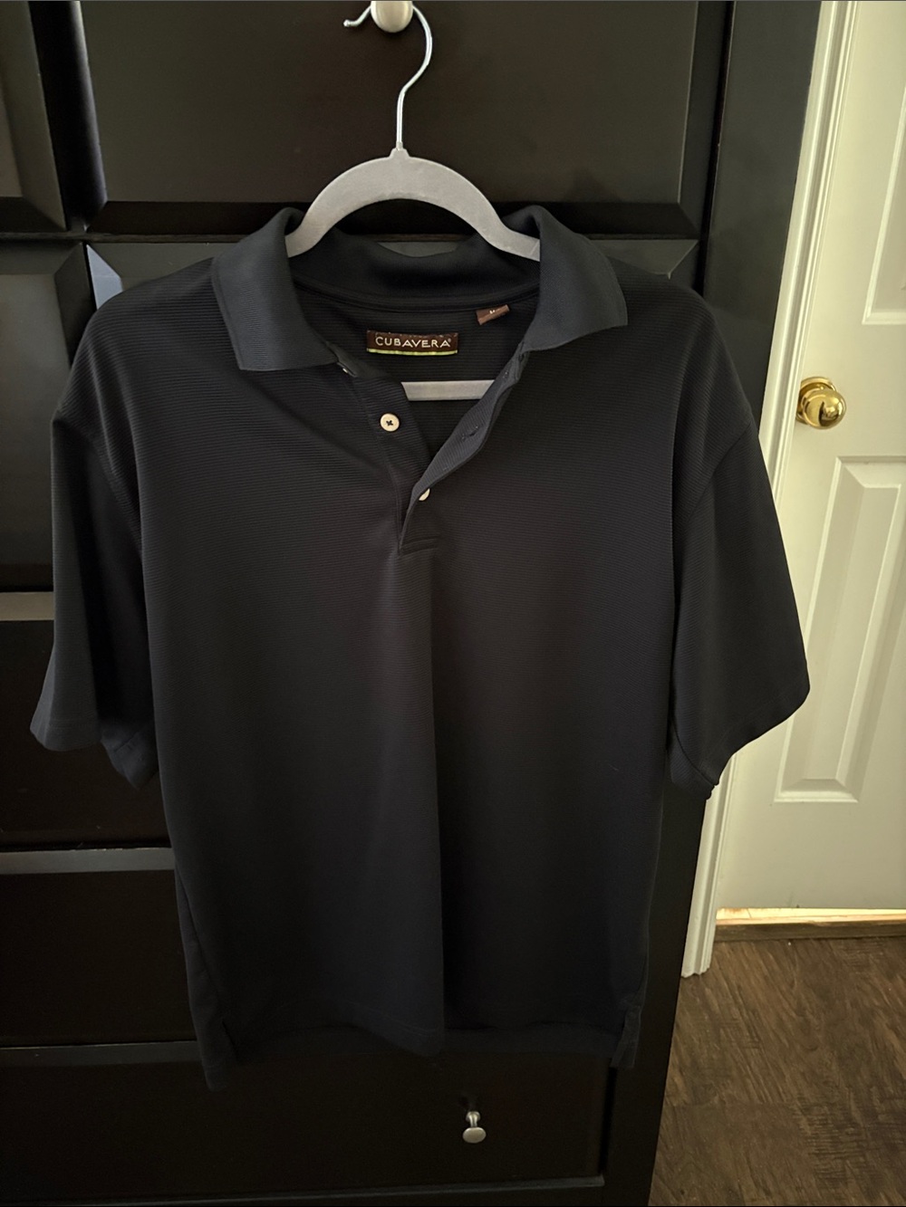 Cubavera Black Short-Sleeve Polo - Classic Knit Collar